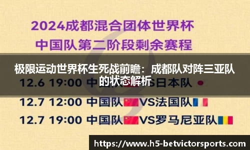 极限运动世界杯生死战前瞻：成都队对阵三亚队的状态解析